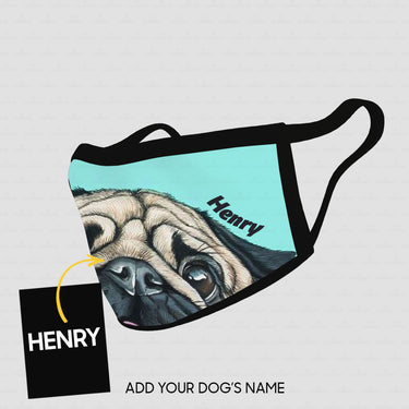 Personalized Dog Gift Idea - Half Of Pug's Face For Dog Lovers - Cloth Mask